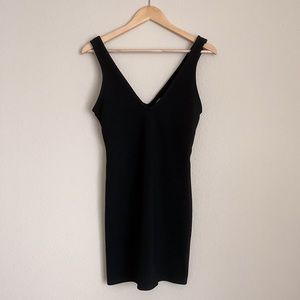 Little black ribbed dress
